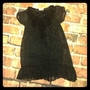 Voile Black Rose Design Dress